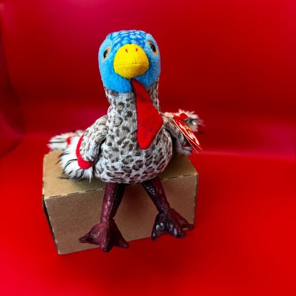 TY 2000 BEANIE BABY - "LURKEY" THE TURKEY PLUSH STUFFED ANIMAL TOY, NEW, 5 INCH - Picture 4 of 8